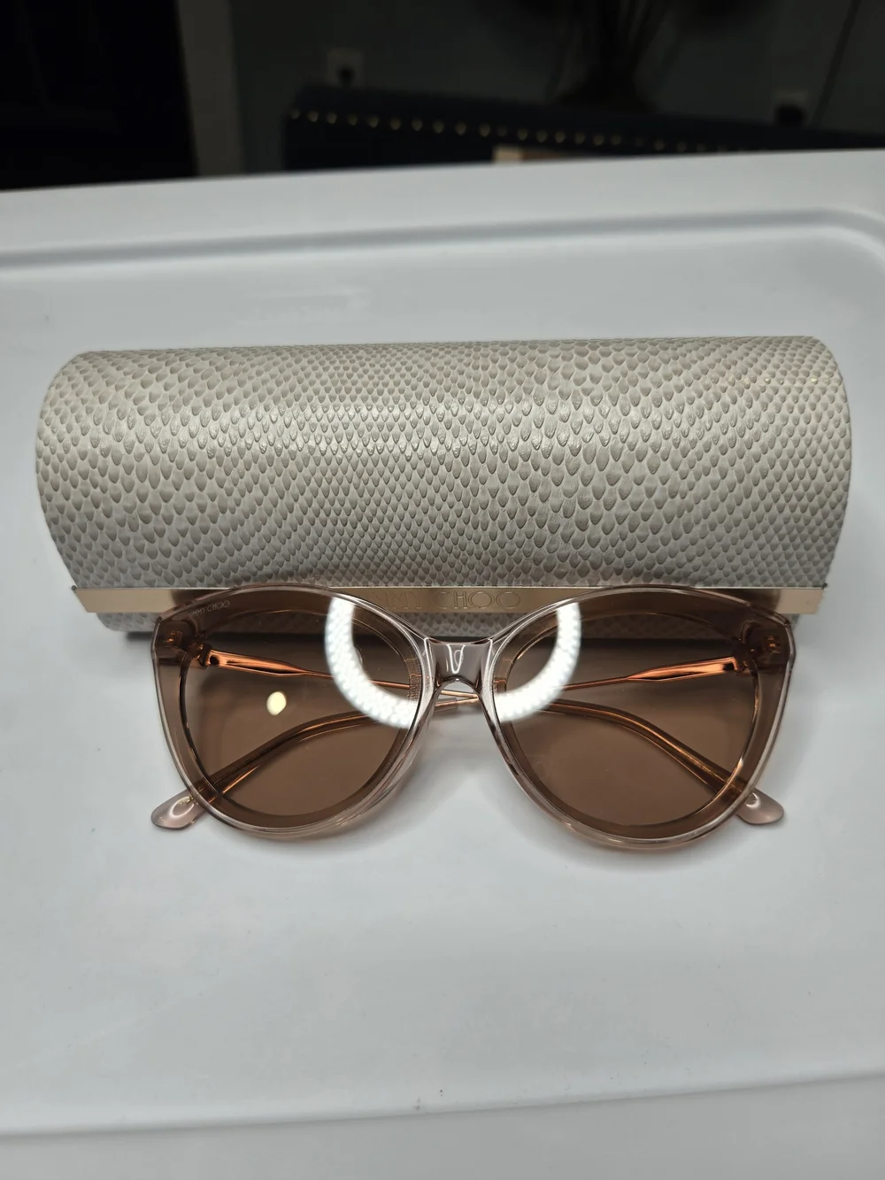 Jimmy Choo Cat-Eye Sunglasses in Light Brown